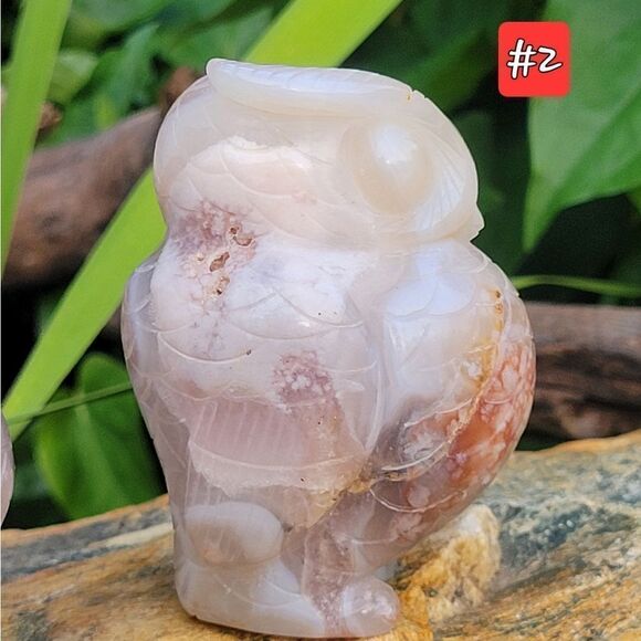 Flower Agate Owl - Picture 3 of 7